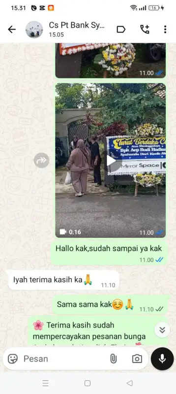 Testimonial Papan Bunga JAWA TIMUR